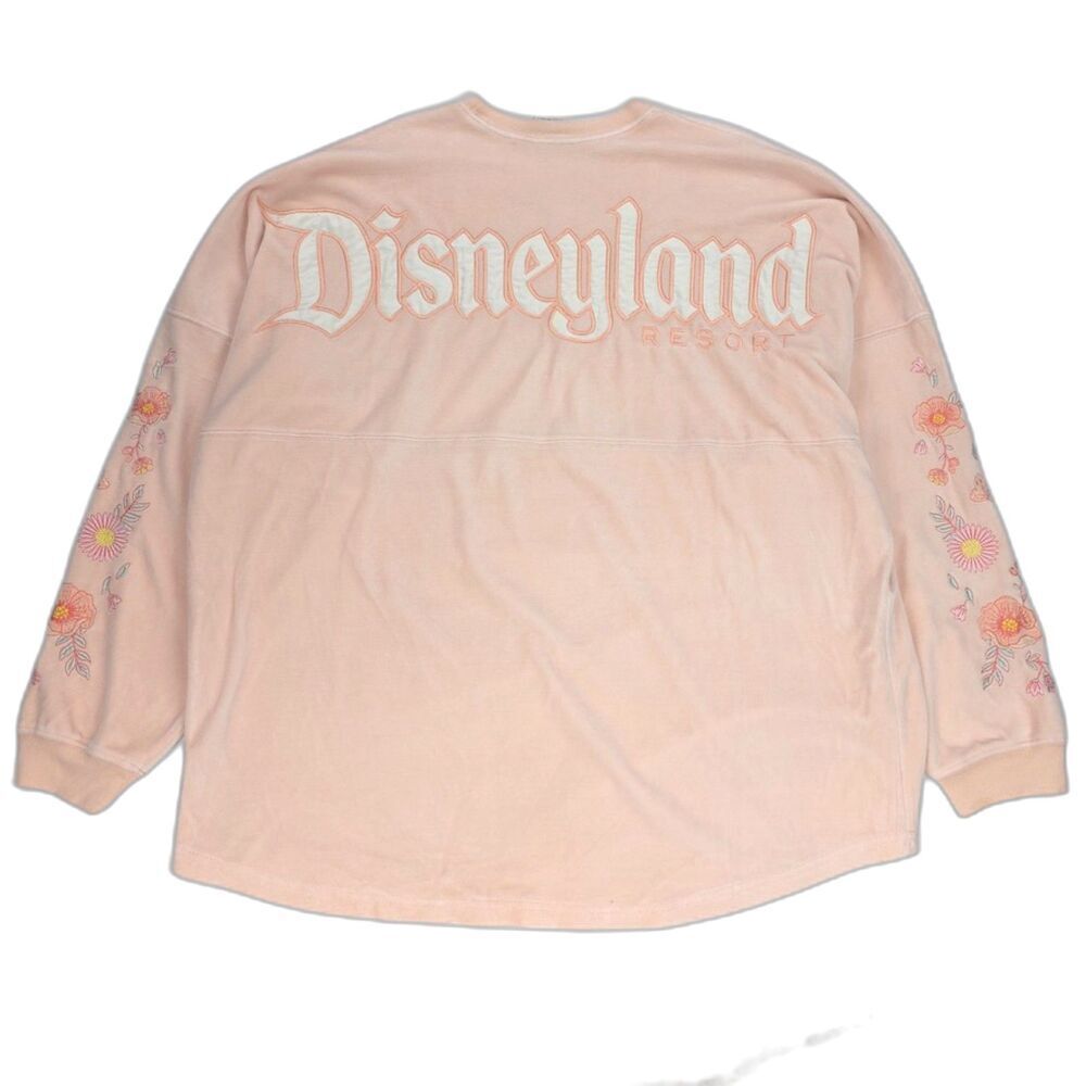 DISNEYLAND Resort Pink Floral Embroidered Velvet Spirit Jersey Vintage Soft Girl
